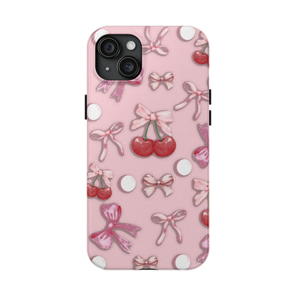Cute Cherry & Bow Tough Phone Case