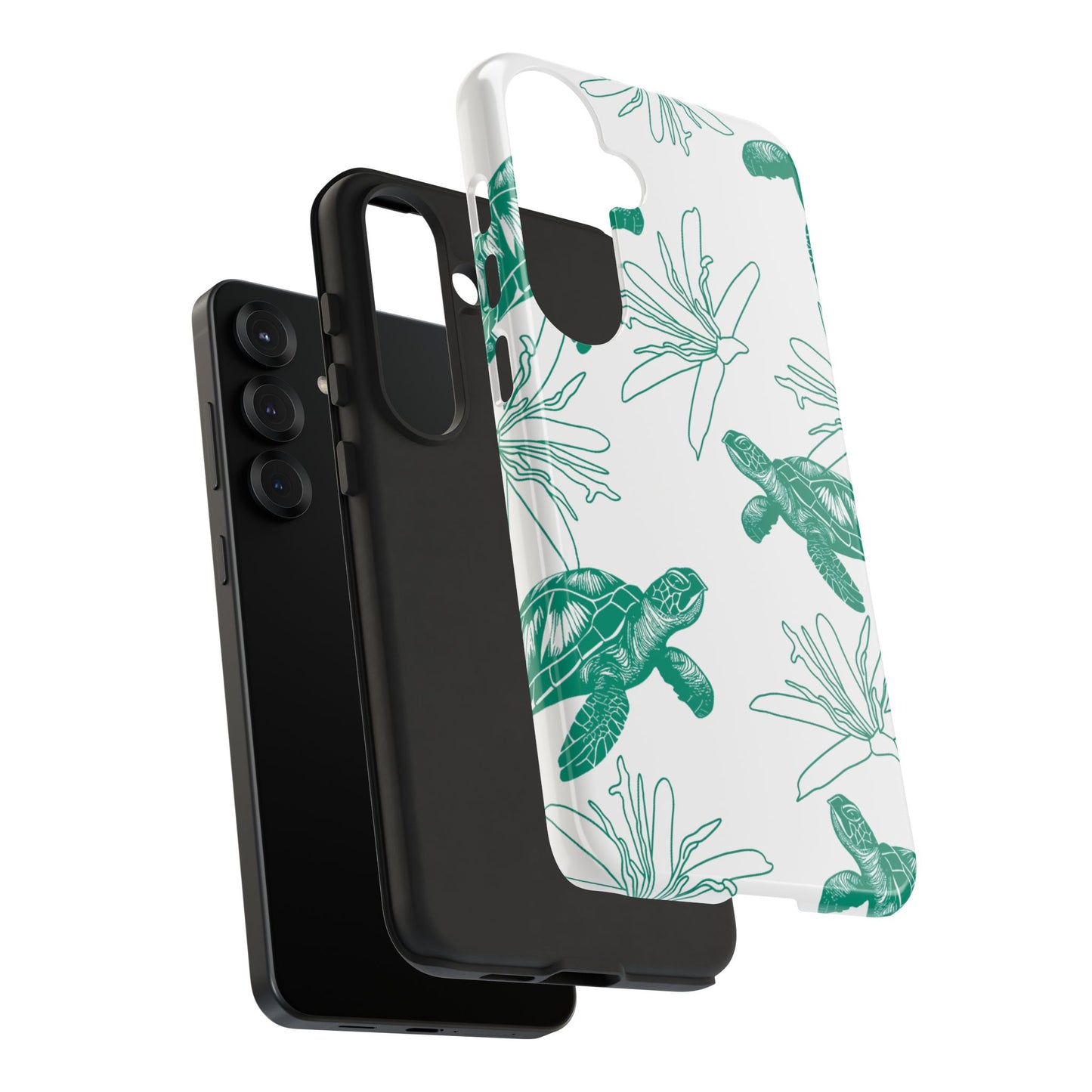 Sea Turtle Pattern Tough Phone Case — Teal Coastal Protection
