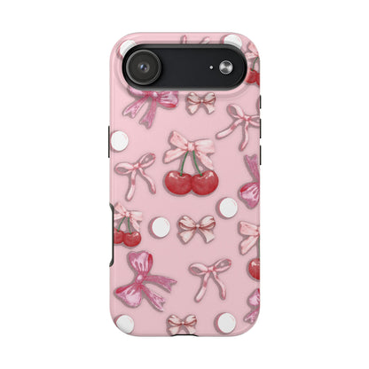 Cute Cherry & Bow Tough Phone Case