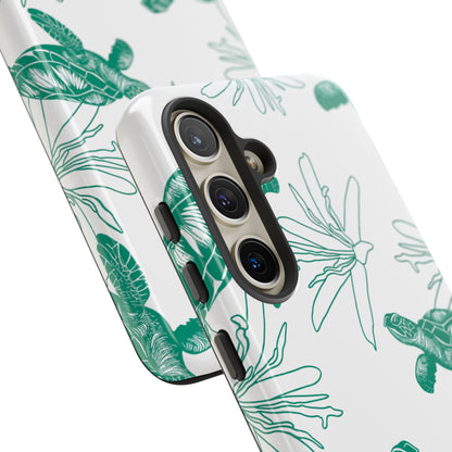 Sea Turtle Pattern Tough Phone Case — Teal Coastal Protection