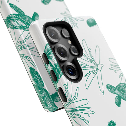 Sea Turtle Pattern Tough Phone Case — Teal Coastal Protection