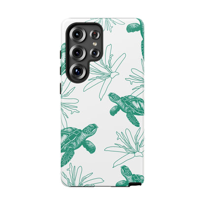 Sea Turtle Pattern Tough Phone Case — Teal Coastal Protection