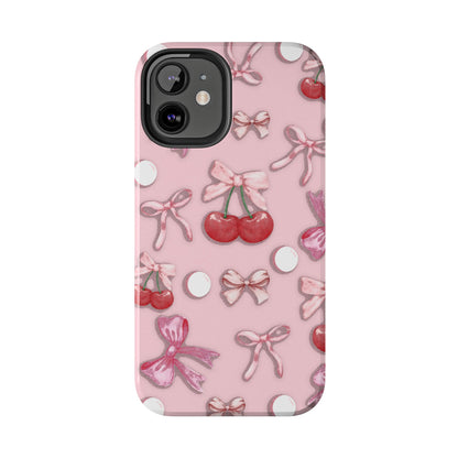 Cute Cherry & Bow Tough Phone Case