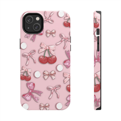 Cute Cherry & Bow Tough Phone Case