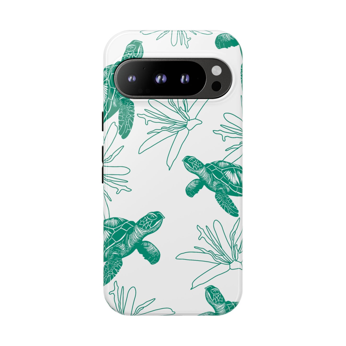 Sea Turtle Pattern Tough Phone Case — Teal Coastal Protection