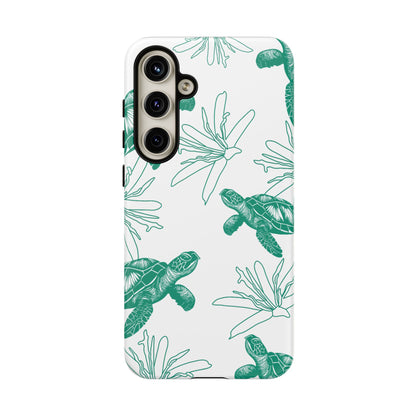 Sea Turtle Pattern Tough Phone Case — Teal Coastal Protection