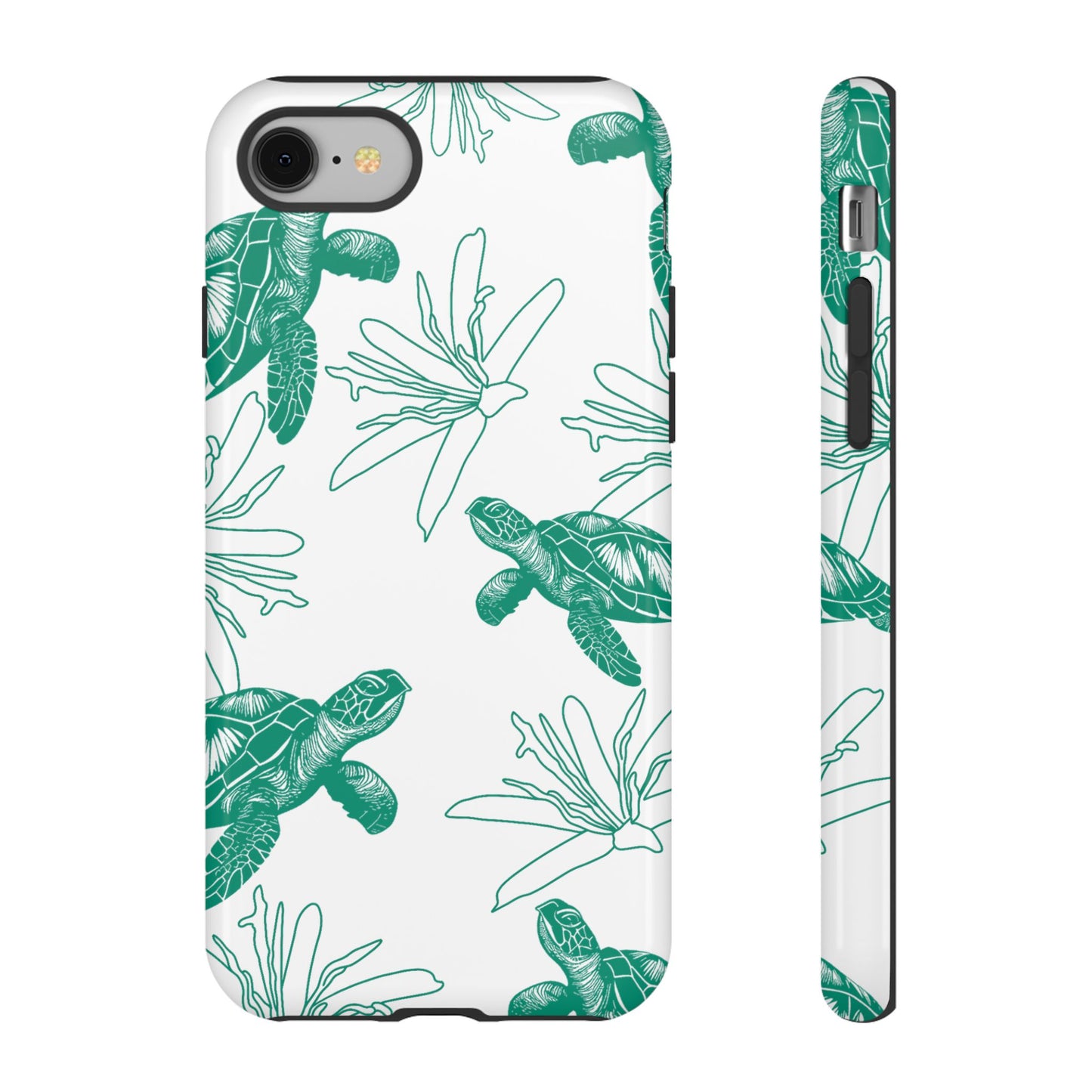 Sea Turtle Pattern Tough Phone Case — Teal Coastal Protection