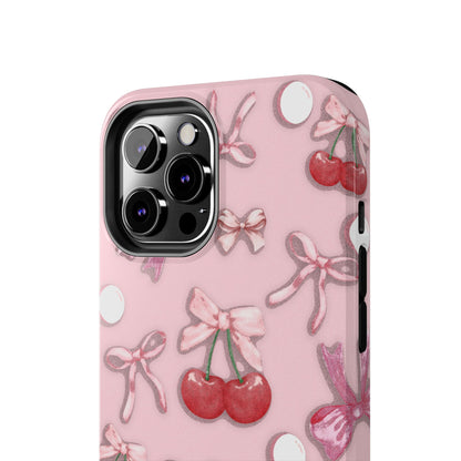 Cute Cherry & Bow Tough Phone Case
