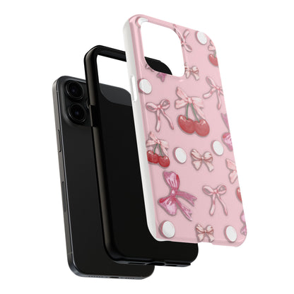 Cute Cherry & Bow Tough Phone Case