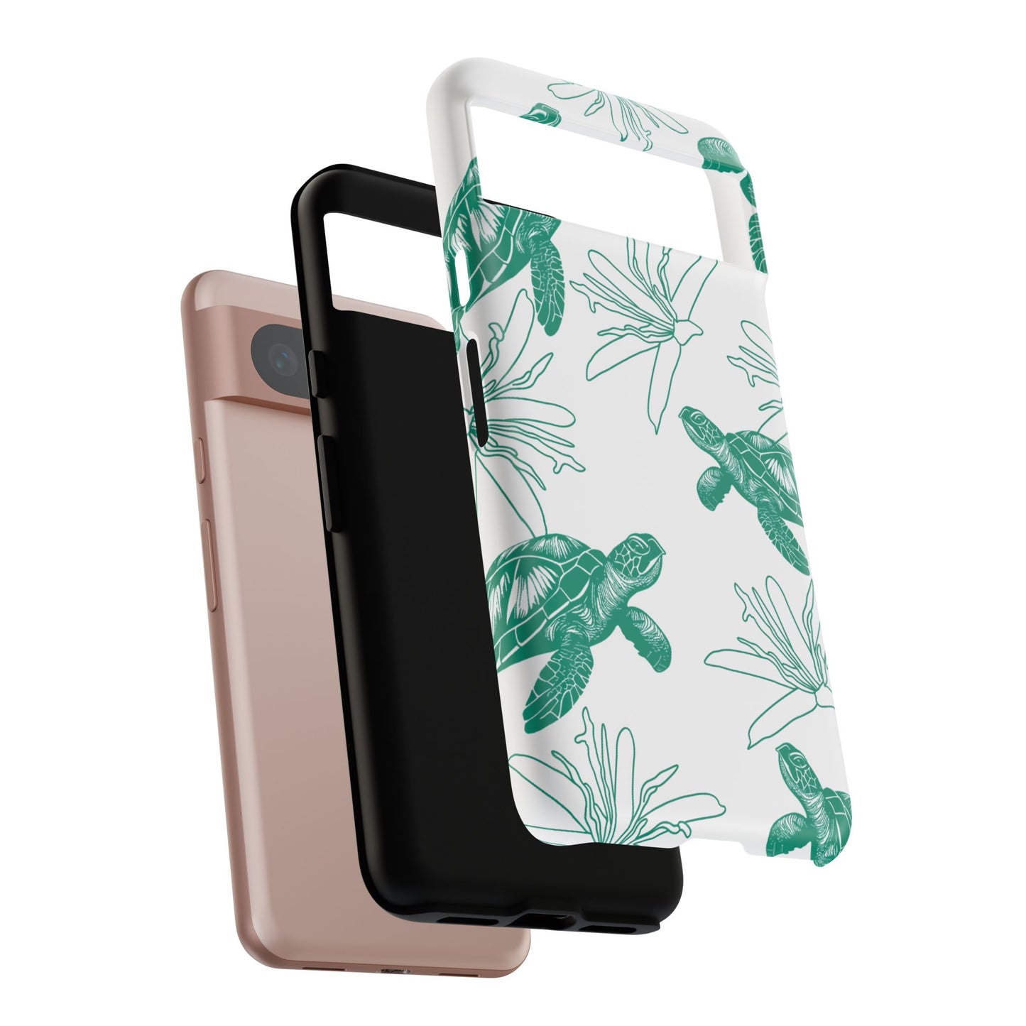 Sea Turtle Pattern Tough Phone Case — Teal Coastal Protection