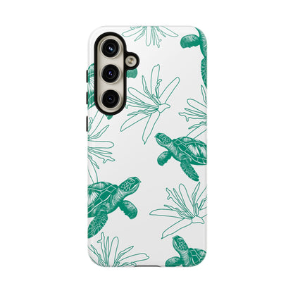Sea Turtle Pattern Tough Phone Case — Teal Coastal Protection