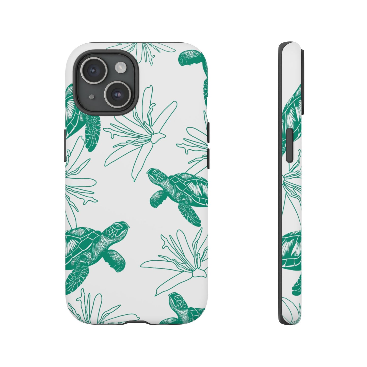 Sea Turtle Pattern Tough Phone Case — Teal Coastal Protection