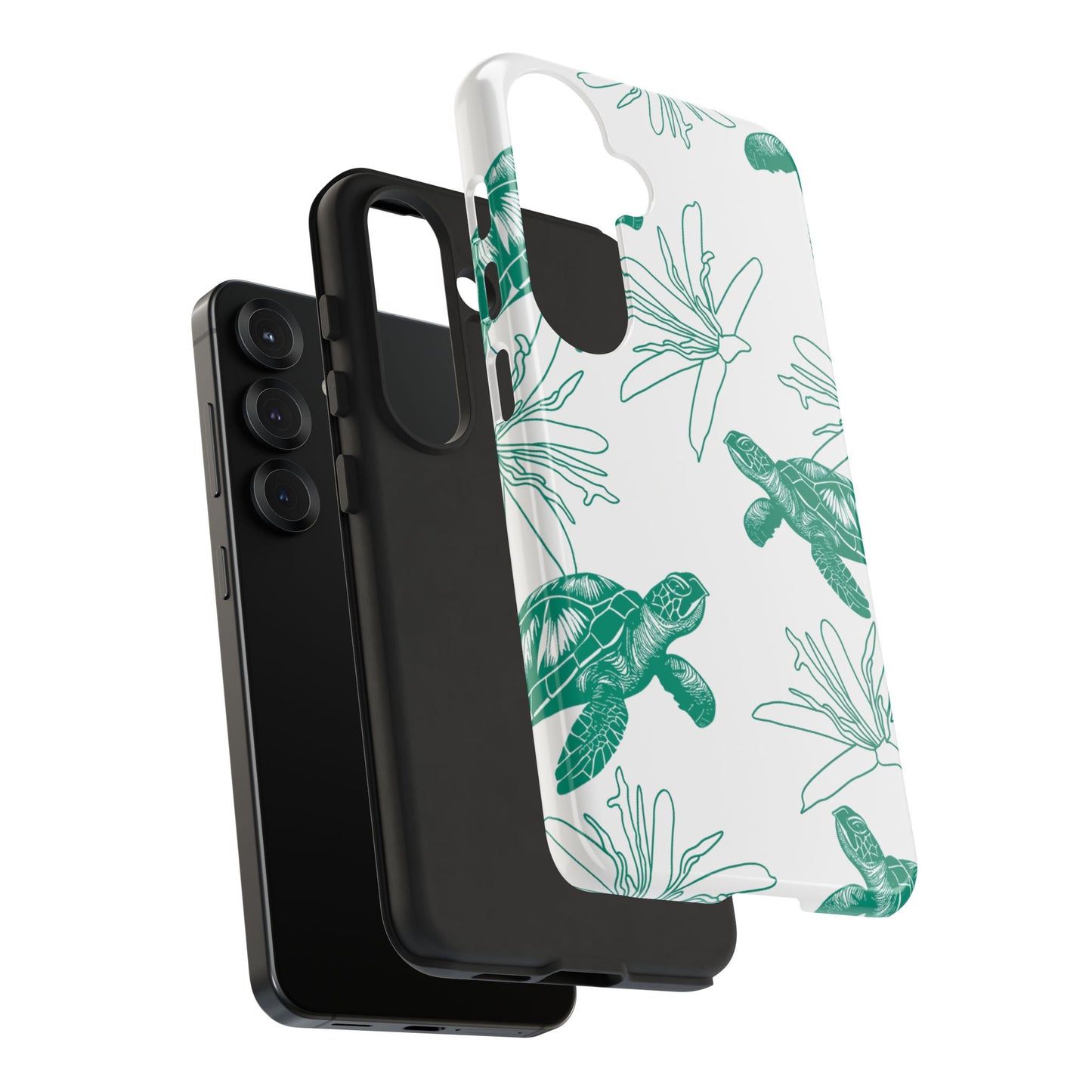 Sea Turtle Pattern Tough Phone Case — Teal Coastal Protection