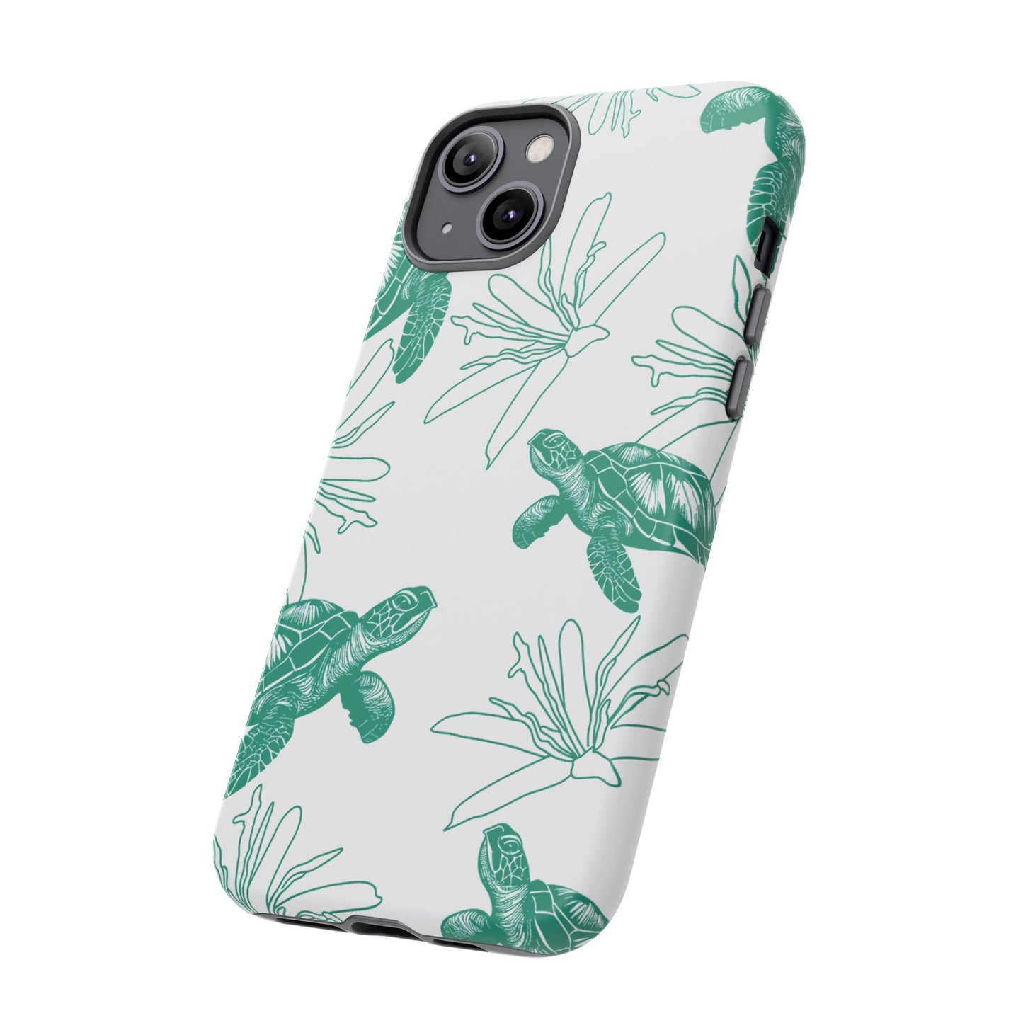 Sea Turtle Pattern Tough Phone Case — Teal Coastal Protection