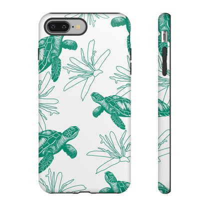 Sea Turtle Pattern Tough Phone Case — Teal Coastal Protection