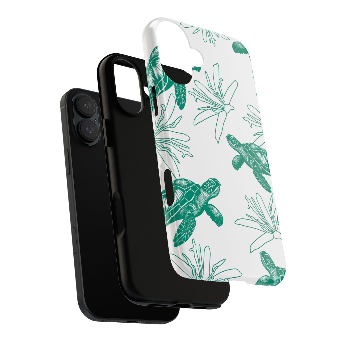 Sea Turtle Pattern Tough Phone Case — Teal Coastal Protection