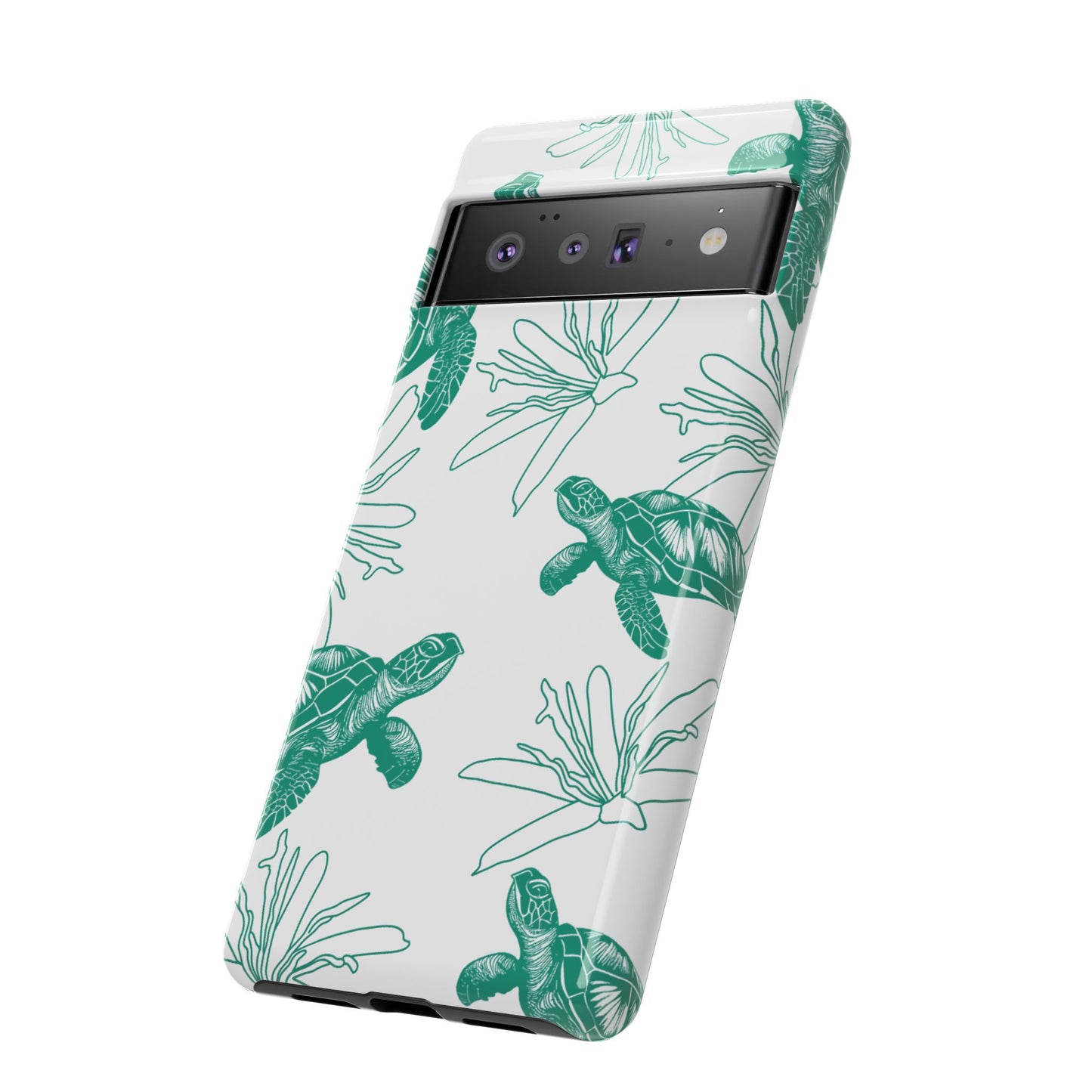 Sea Turtle Pattern Tough Phone Case — Teal Coastal Protection