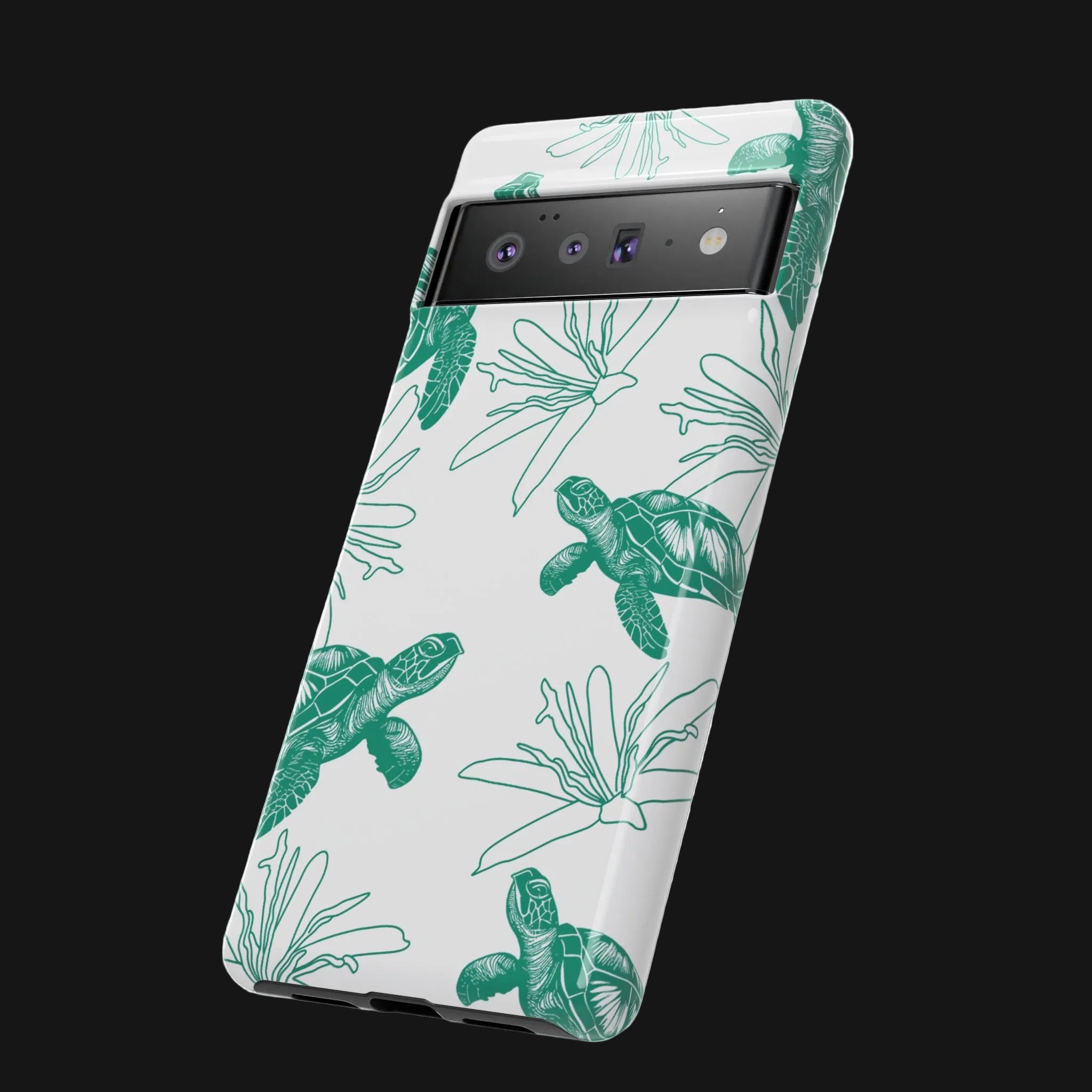 Sea Turtle Pattern Tough Phone Case — Teal Coastal Protection