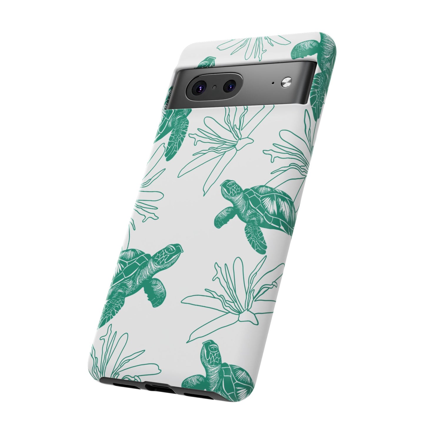 Sea Turtle Pattern Tough Phone Case — Teal Coastal Protection