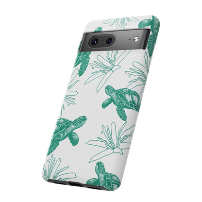 Sea Turtle Pattern Tough Phone Case — Teal Coastal Protection