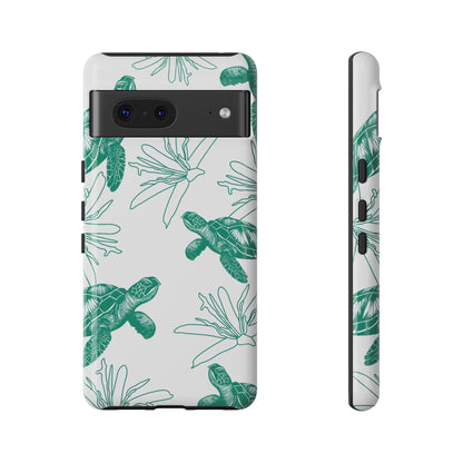 Sea Turtle Pattern Tough Phone Case — Teal Coastal Protection