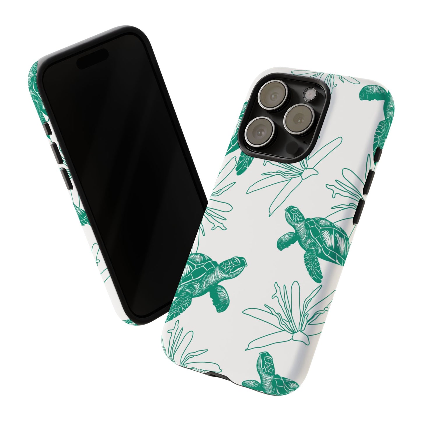 Sea Turtle Pattern Tough Phone Case — Teal Coastal Protection