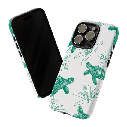 Sea Turtle Pattern Tough Phone Case — Teal Coastal Protection