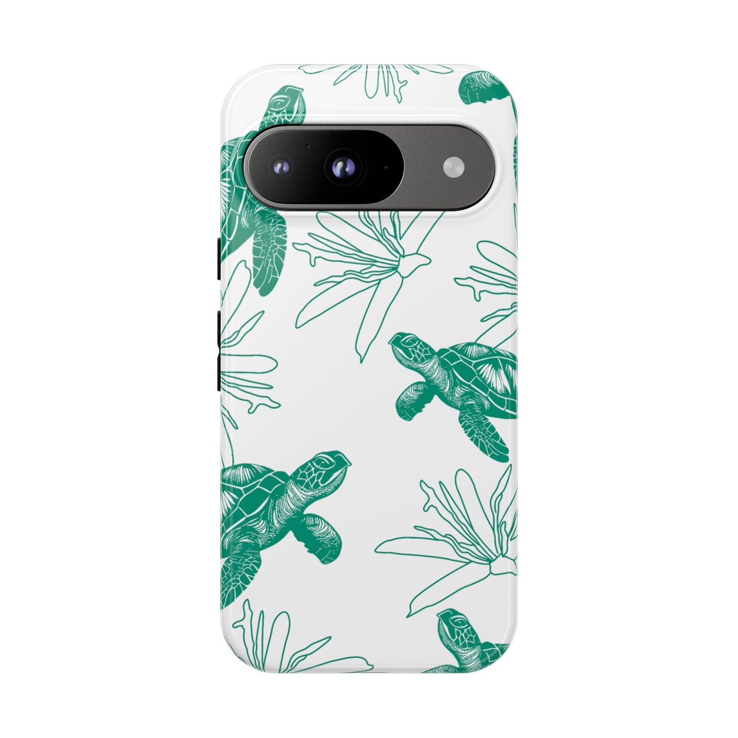 Sea Turtle Pattern Tough Phone Case — Teal Coastal Protection
