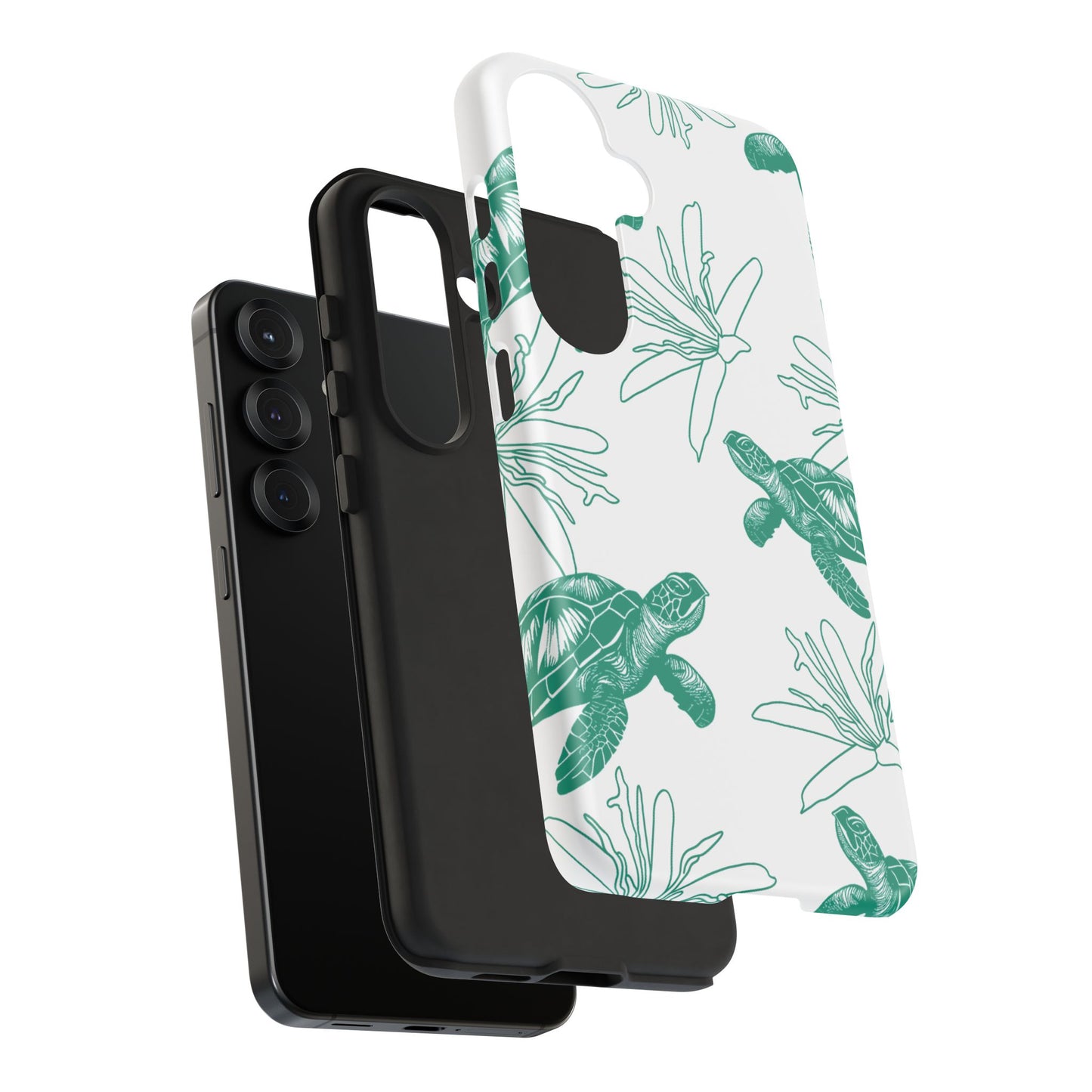 Sea Turtle Pattern Tough Phone Case — Teal Coastal Protection