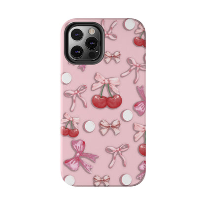 Cute Cherry & Bow Tough Phone Case