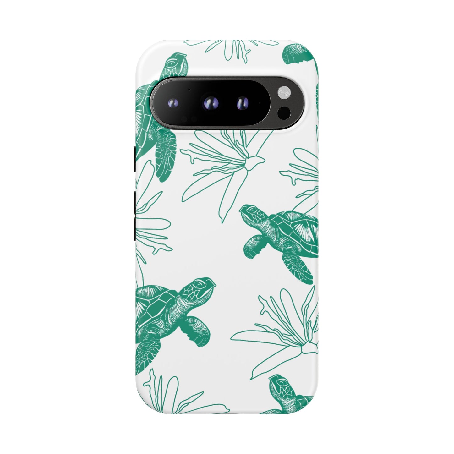 Sea Turtle Pattern Tough Phone Case — Teal Coastal Protection