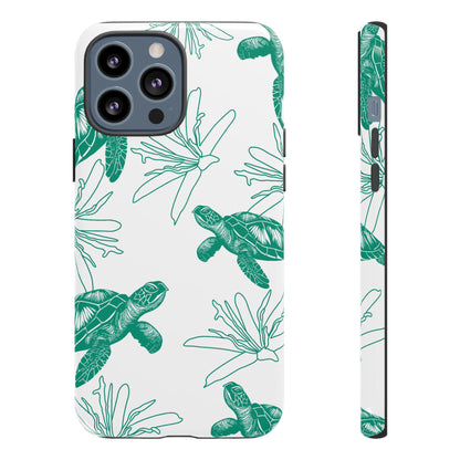 Sea Turtle Pattern Tough Phone Case — Teal Coastal Protection