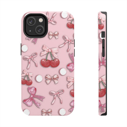 Cute Cherry & Bow Tough Phone Case