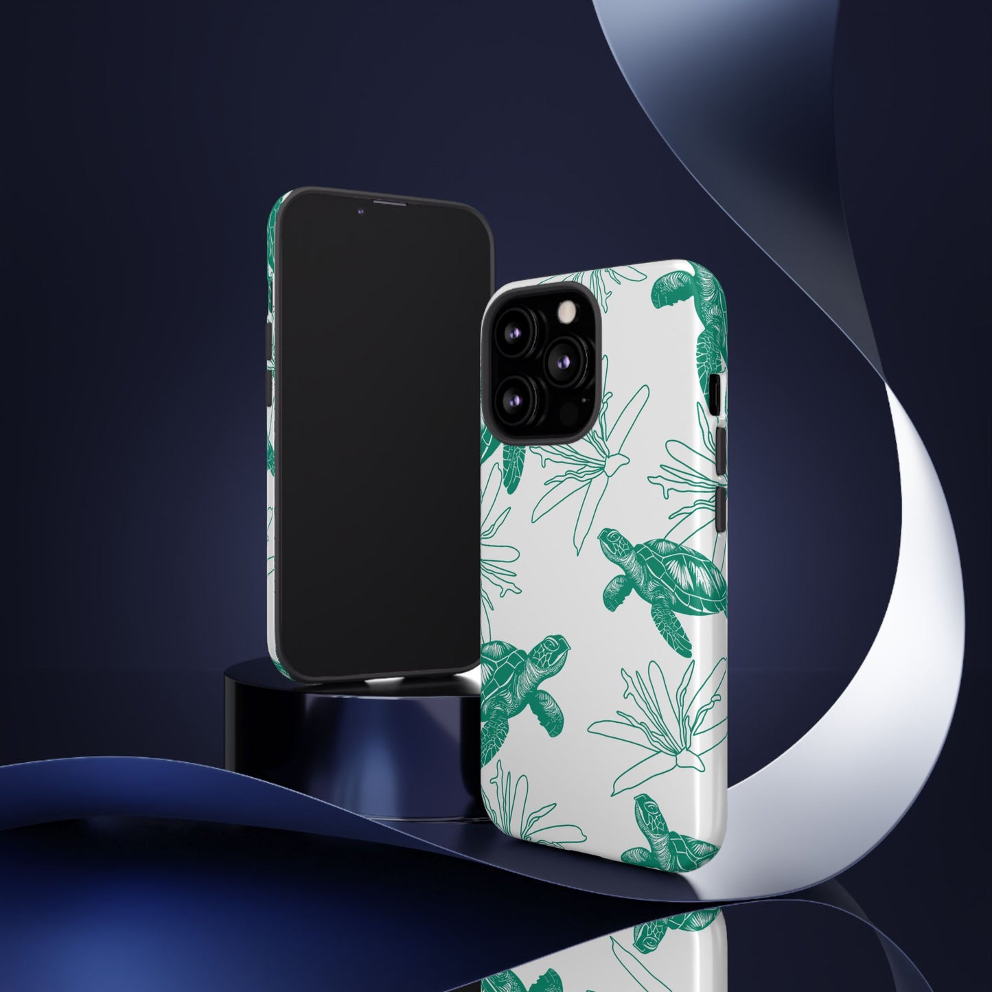 Sea Turtle Pattern Tough Phone Case — Teal Coastal Protection