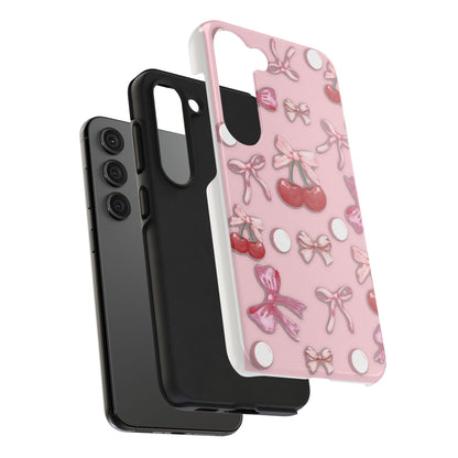 Cute Cherry & Bow Tough Phone Case