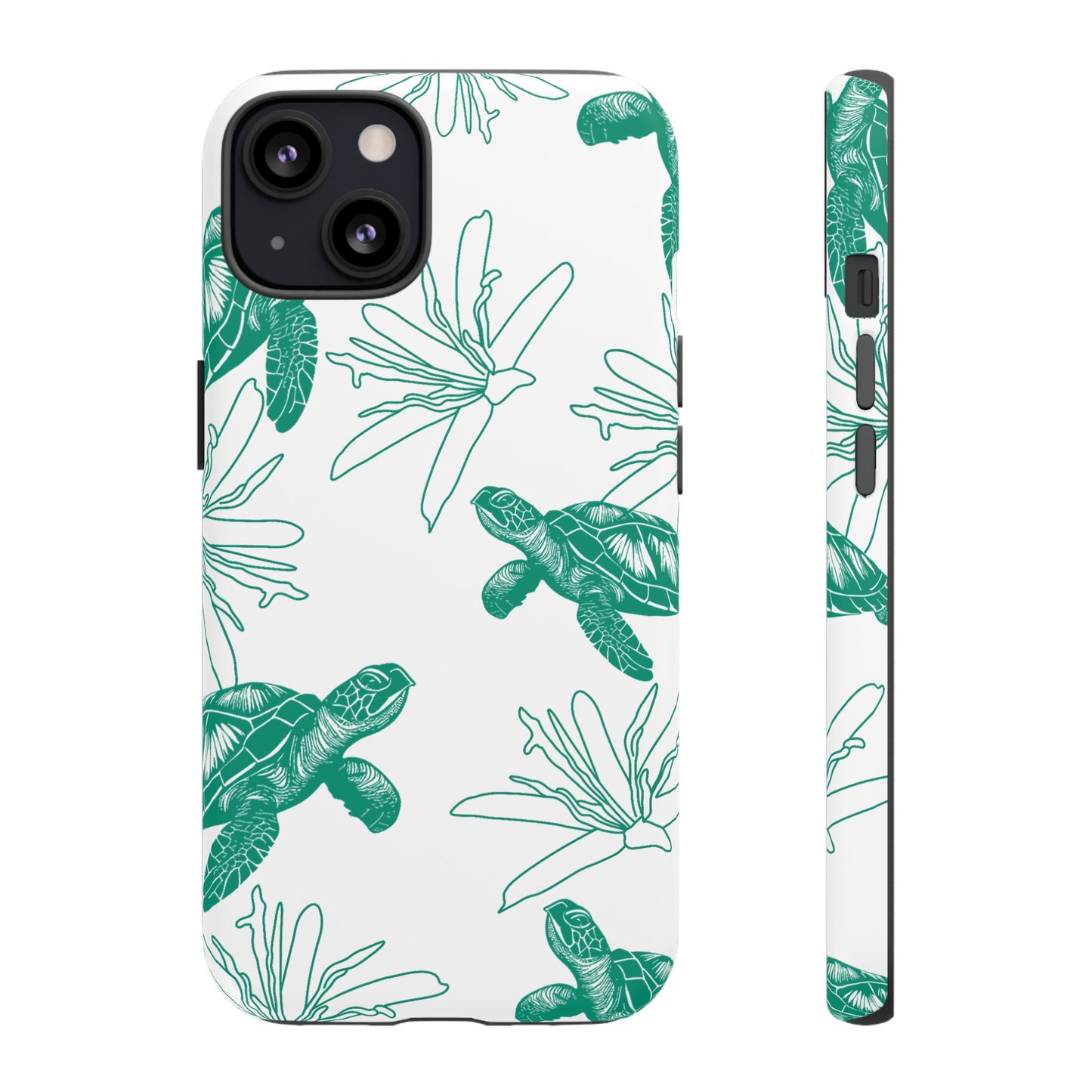 Sea Turtle Pattern Tough Phone Case — Teal Coastal Protection