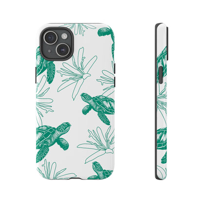 Sea Turtle Pattern Tough Phone Case — Teal Coastal Protection