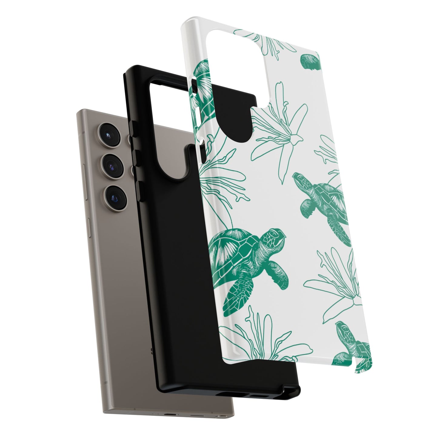 Sea Turtle Pattern Tough Phone Case — Teal Coastal Protection