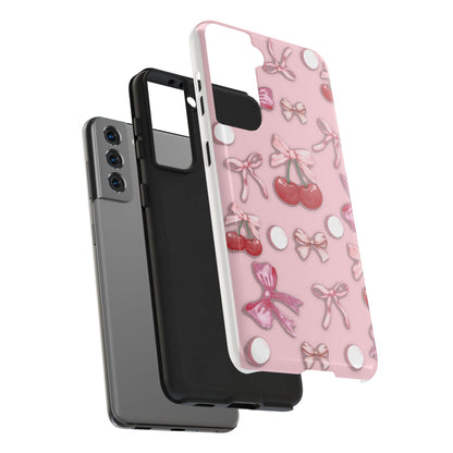 Cute Cherry & Bow Tough Phone Case