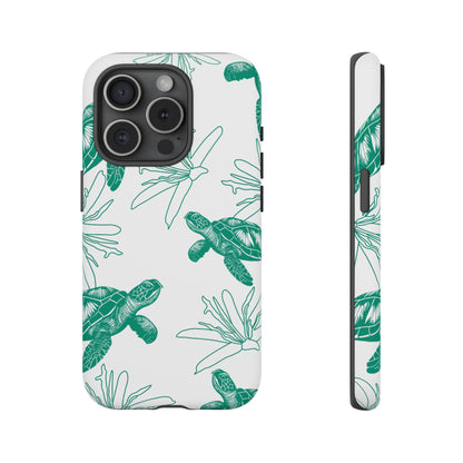 Sea Turtle Pattern Tough Phone Case — Teal Coastal Protection