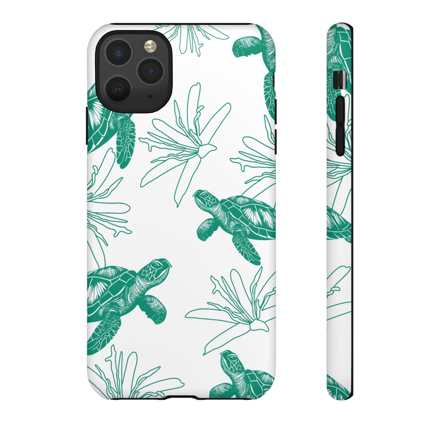 Sea Turtle Pattern Tough Phone Case — Teal Coastal Protection