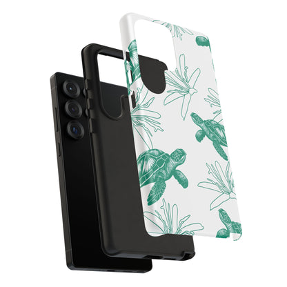 Sea Turtle Pattern Tough Phone Case — Teal Coastal Protection