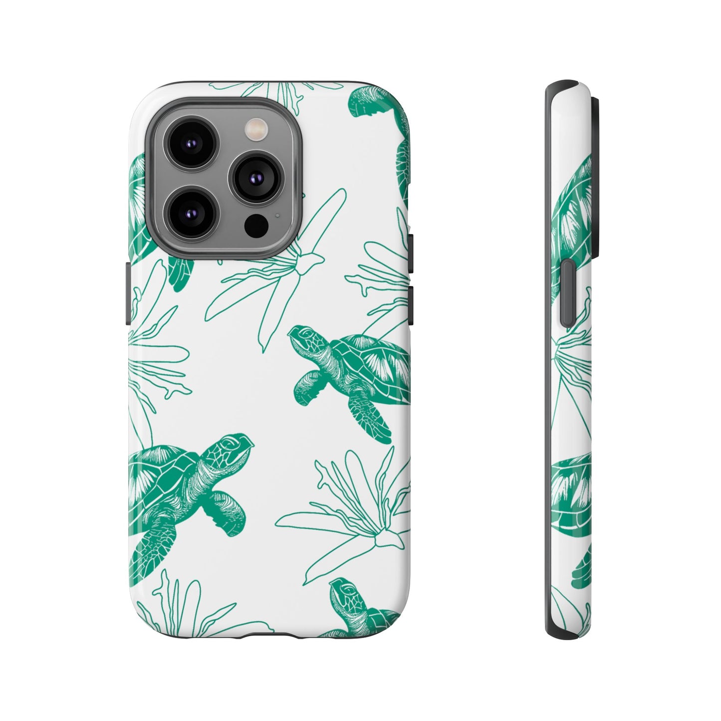 Sea Turtle Pattern Tough Phone Case — Teal Coastal Protection