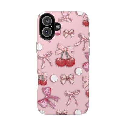 Cute Cherry & Bow Tough Phone Case