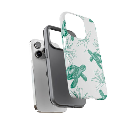 Sea Turtle Pattern Tough Phone Case — Teal Coastal Protection