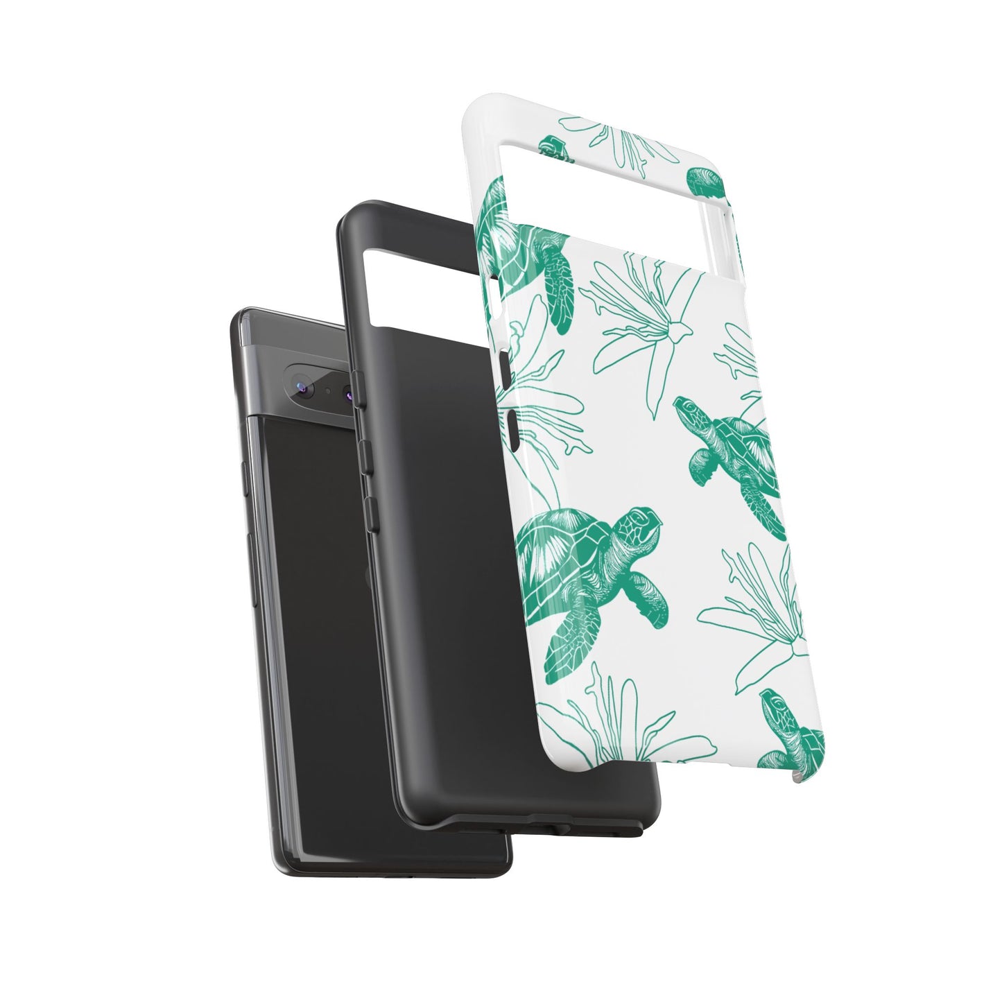 Sea Turtle Pattern Tough Phone Case — Teal Coastal Protection