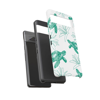 Sea Turtle Pattern Tough Phone Case — Teal Coastal Protection