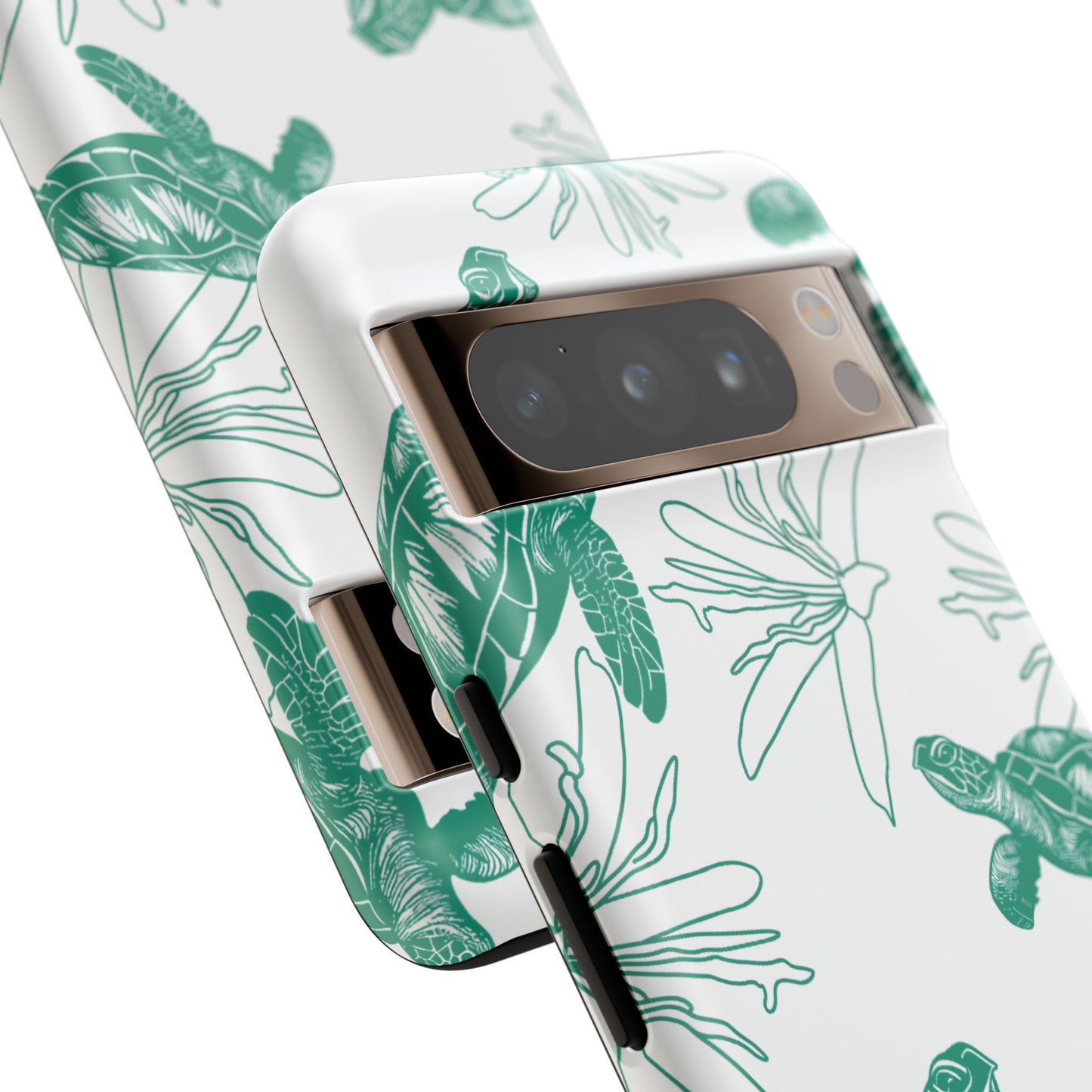 Sea Turtle Pattern Tough Phone Case — Teal Coastal Protection