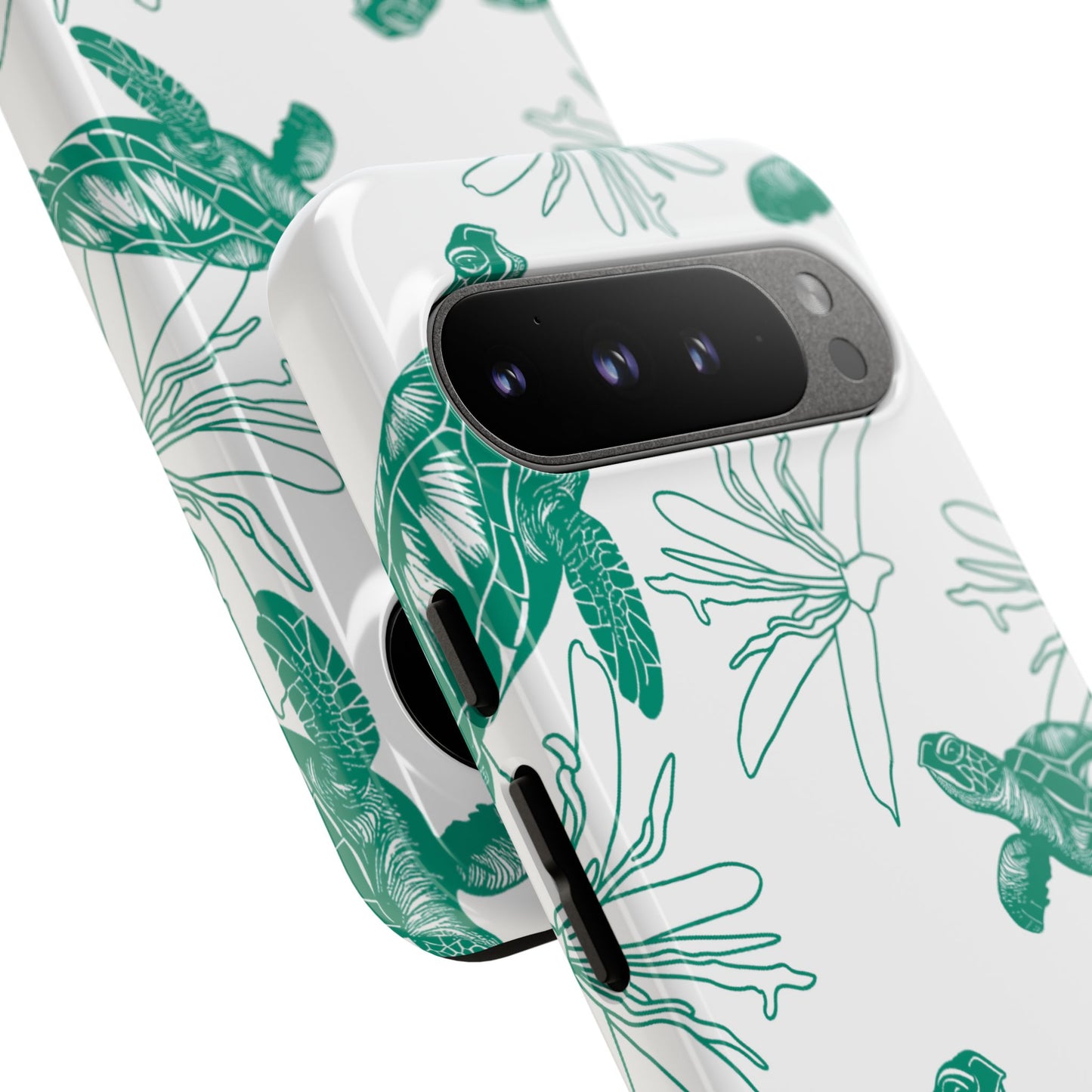 Sea Turtle Pattern Tough Phone Case — Teal Coastal Protection