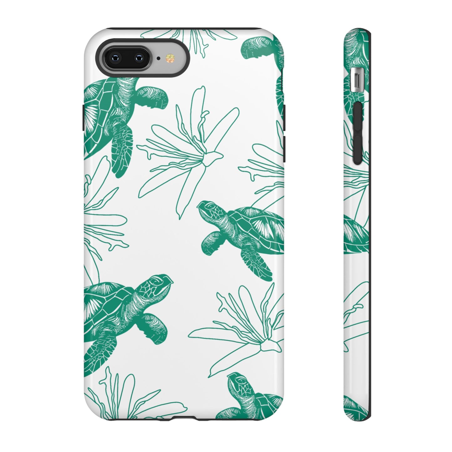 Sea Turtle Pattern Tough Phone Case — Teal Coastal Protection
